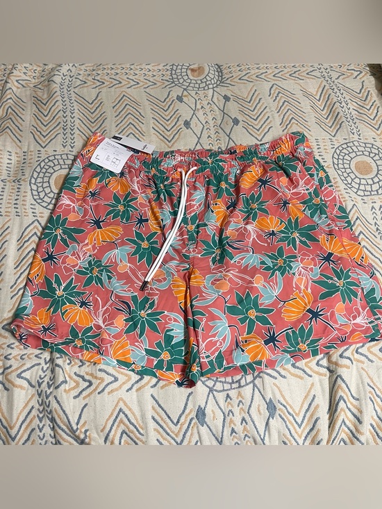 Goodfellow & Co Other - Goodfellow & Co Floral Drawstring Bermuda Shorts — Coral Green Orange